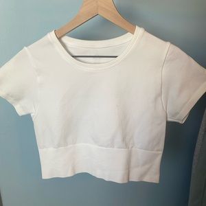 White Aerie Cropped Workout Top